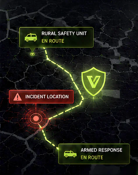 AI CCTV detects a person crossing a residential estate perimeter and creates a live security alert.