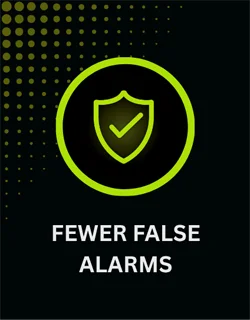 AI CCTV benefit banner showing fewer false alarms through smarter residential estate detection