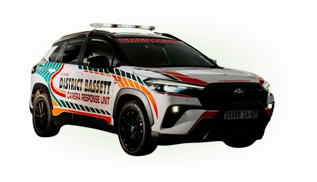 District Bassett armed response vehicle providing rapid security response services for Vigilant CCTV clients in Durbanville and Bellville